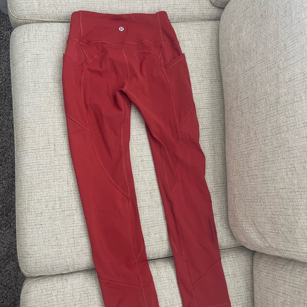 Lululemon invigorate high-rise crop 23” cayenne leggings size 4